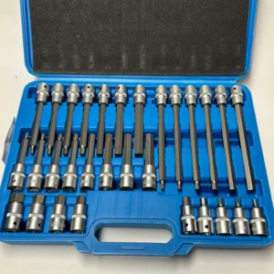 Dopsleutelset met binnenzeskant doppenset, 30-delig. 5 – 19 mm