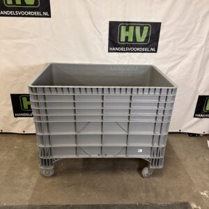 Stapelbare palletkist – Dichte wanden – Op wielen