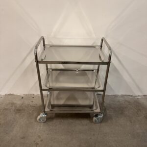 Rvs wagen – 3 legborden – Draagvermogen 100 kg