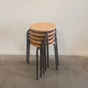 Houten kruk Petit Poucet – Set van 5