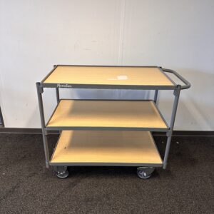 Plateauwagen van metaal – 3 plateaus – draagvermogen 200 kg – Manutan Expert