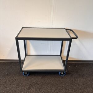 Stalen wagen met 2 houten plateaus – Draagvermogen 250 kg – Manutan Expert