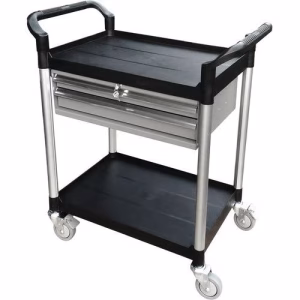 Trolley met 2 lekbakken met 2 laden 250kg 680×450 mm kunststof – FIMM